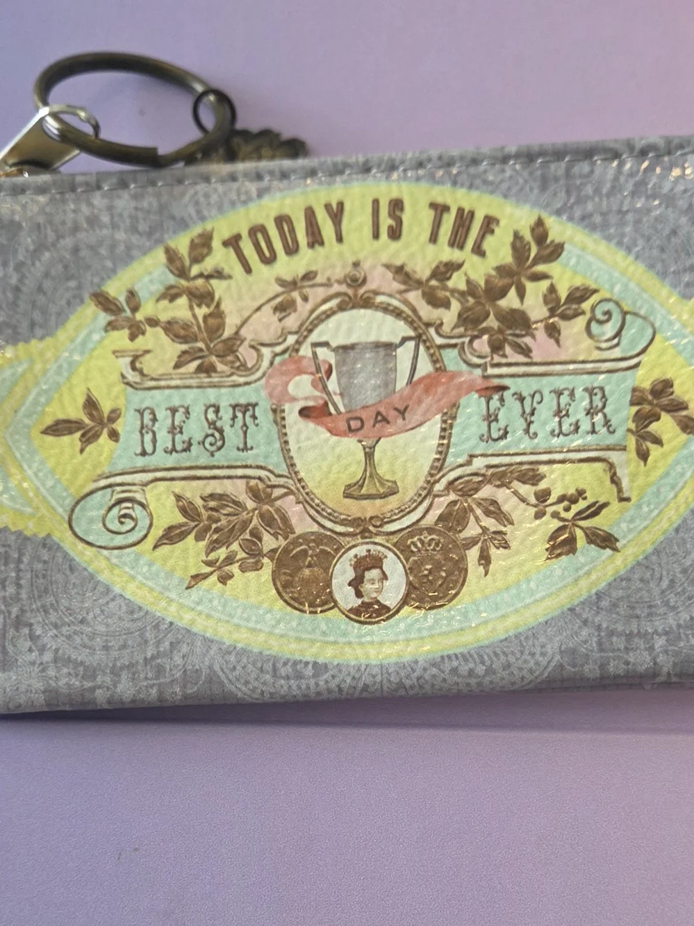PAPAYA! Art Vintage Style Best Day Ever Coin Pouch Mini Wallet